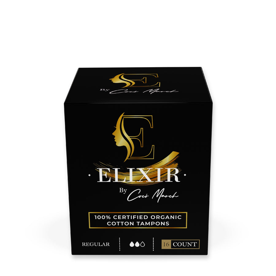100% Organic Cotton Tampons - Hypoallergenic and Biodegradable Tube, No Harsh Chemicals, Dyes, or Perfumes, Leak Resistant, Odor Protection, Teen and Adult - 16 Count – Elixir By Cocó March.