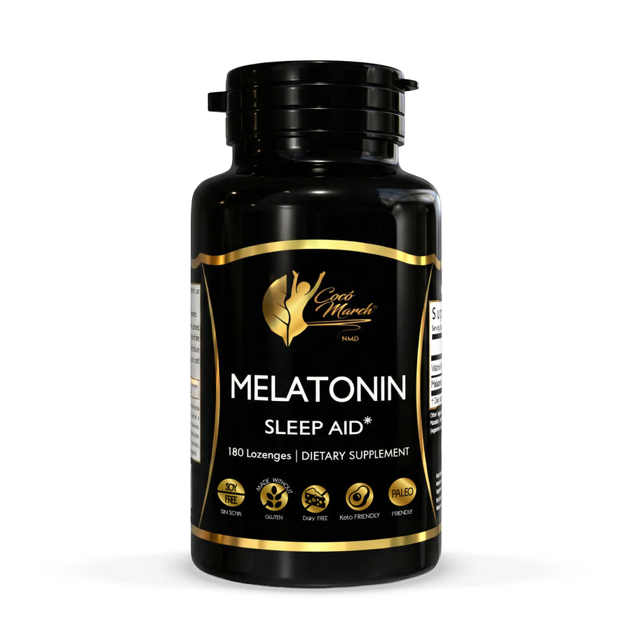 Chewable Melatonin By Cocó March - 3 mg Lozenges - Fast Release - Natural Sleep Aid, Supports Mood And Relaxation - Gluten Free, Paleo Friendly, Dairy Free, Keto Friendly, Soy Free - 180 Lozenges.