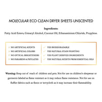 Molecular Eco Clean Dryer Sheets By Cocó March – Eco-Friendly, Hypoallergenic, Biodegradable, Static Control, Wrinkle Fighting – 100 Sheets.