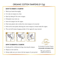 100% Organic Cotton Tampons - Hypoallergenic and Biodegradable Tube, No Harsh Chemicals, Dyes, or Perfumes, Leak Resistant, Odor Protection, Teen and Adult - 16 Count – Elixir By Cocó March.
