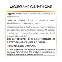 Molecular Glutathione By Cocó March - Potent Skin Antioxidant, Supports Detoxification And Healthy Aging, Low Molecular Weight, Gluten Free, Soy Free, Dairy Free, Vegan, GMO Free, 500 Mg Per Serving - 60 Veg Caps - 60 Servings.