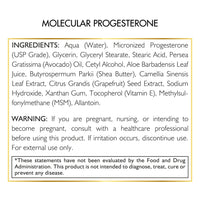 Molecular Progesterone By Cocó March - Plant Based Cream, Supports Hormone Balance, Optimal Absorption - Not Tested On Animals, Gluten Free, Vegan, GMO Free - 1.7 oz (50 ml).