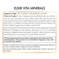 Elixir Vita Minerals – High Potency 24 Active Vitamins And Essential Chelated Minerals For Overall Health &amp; Wellness- Gluten Free, Dairy Free, Keto Friendly, Soy Free - 120 Capsules - Elixir By Cocó March.
