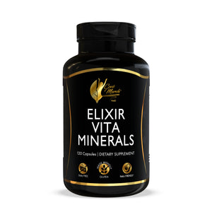 Elixir Vita Minerals – High Potency 24 Active Vitamins And Essential Chelated Minerals For Overall Health &amp; Wellness- Gluten Free, Dairy Free, Keto Friendly, Soy Free - 120 Capsules - Elixir By Cocó March.