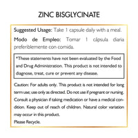 Zinc Bisglycinate By Cocó March - Immune System Aid, Skin Enhancement, Bio-Available Form For High Absorption - Gluten Free, Soy Free, Dairy Free, GMO Free, Vegan - 90 Servings.