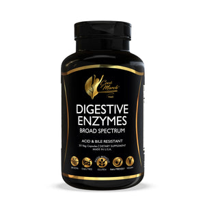 Digestive Enzymes By Cocó March - 18 Powerful Enzymes For Digestive Support For Adults &amp; Children - Acid And Bile Resistant - Dairy Free, Vegan - 600 Mg Proprietary Blend - 30 Capsules.