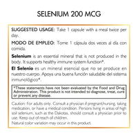 Selenium By Cocó March - Essential Mineral For Thyroid, Heart &amp; Immune Support - Gluten Free, Soy Free, Dairy Free, GMO Free, Vegan - 200 mcg - 90 Capsules