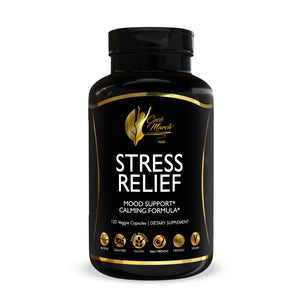Stress Relief By Cocó March - 28 Plants & Vitamins For Mood Support, Calming Non-Sedative Formula - Soy Free, Gluten Free, Keto Friendly, Dairy Free, Paleo Friendly, Vegan - 120 Capsules.