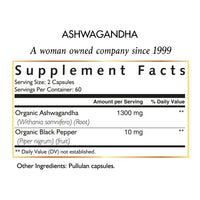 Organic Ashwagandha with Black Pepper By Cocó March - Supports Nervous and Immune Systems, Adrenal Health, Increases Energy - Free From: Gluten, Dairy, Soy, GMOs, Vegan, Keto Friendly - 120 Capsules.