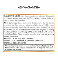 Organic Ashwagandha with Black Pepper By Cocó March - Supports Nervous and Immune Systems, Adrenal Health, Increases Energy - Free From: Gluten, Dairy, Soy, GMOs, Vegan, Keto Friendly - 120 Capsules.