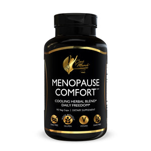 Menopause Comfort By Cocó March - Fast Hot Flash Relief, Cooling Herbal Blend - Dairy Free, Gluten Free, Vegan, GMO Free - 90 Veggie Caps.