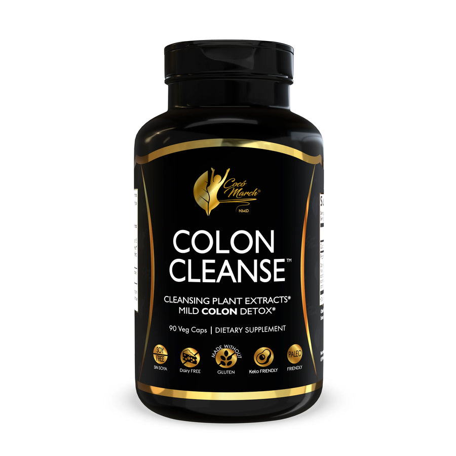 Colon Cleanse By Cocó March – Powerful Antioxidants, Cleansing Plant Extracts, Mild Colon Cleanse - Gluten Free, Dairy Free, Soy Free, Keto Friendly, Paleo Friendly - 90 Veg Caps - 30 Servings.