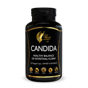 Candida By Cocó March - Herbs And Enzymes For 30 Day Cleansing - Gluten Free, Vegan, GMO Free, Dairy Free, Keto Friendly, Soy Free - 120 Veggie Caps.