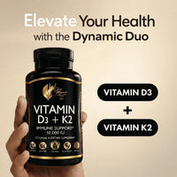 Vitamin D3+K2 10,000 IU By Cocó March - High Potency - Immune And Joint Health, Gluten Free, GMO Free, Dairy Free, Keto Friendly, Paleo Friendly, 250 mcg of D3 + 180 mcg of Vitamin K2 - 120 Softgels.