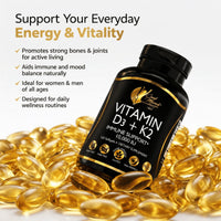 Vitamin D3+K2 10,000 IU By Cocó March - High Potency - Immune And Joint Health, Gluten Free, GMO Free, Dairy Free, Keto Friendly, Paleo Friendly, 250 mcg of D3 + 180 mcg of Vitamin K2 - 120 Softgels.