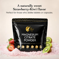 Magnesium Citrate Powder By Cocó March - Supports Sleep, Mood and Relaxation, Aids Bone Density, Strawberry Flavor.  Gluten Free, Dairy Free, GMO Free, Soy Free, Vegan, Keto Friendly - 11.4 oz (324 g) - 45-Day Supply.