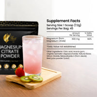 Magnesium Citrate Powder By Cocó March - Supports Sleep, Mood and Relaxation, Aids Bone Density, Strawberry Flavor.  Gluten Free, Dairy Free, GMO Free, Soy Free, Vegan, Keto Friendly - 11.4 oz (324 g) - 45-Day Supply.