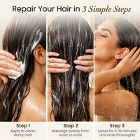 Molecular Keratin Repair Hair Mask - For Dry Damaged Hair - 21 Medicinal Plants &amp; Ceramides, Royal Jelly, Artemisia, Ginseng, Honey Suckle For Fast Repair And Revitalization - 5.2 fl oz (150 ml) - Elixir By Cocó March.