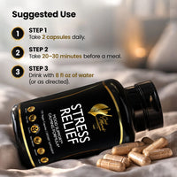 Stress Relief By Cocó March - 28 Plants & Vitamins For Mood Support, Calming Non-Sedative Formula - Soy Free, Gluten Free, Keto Friendly, Dairy Free, Paleo Friendly, Vegan - 120 Capsules.
