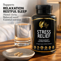 Stress Relief By Cocó March - 28 Plants & Vitamins For Mood Support, Calming Non-Sedative Formula - Soy Free, Gluten Free, Keto Friendly, Dairy Free, Paleo Friendly, Vegan - 120 Capsules.
