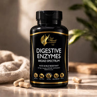 Digestive Enzymes By Cocó March - 18 Powerful Enzymes For Digestive Support For Adults &amp; Children - Acid And Bile Resistant - Dairy Free, Vegan - 600 Mg Proprietary Blend - 30 Capsules.