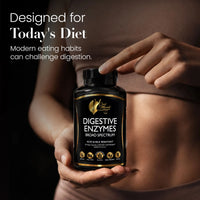 Digestive Enzymes By Cocó March - 18 Powerful Enzymes For Digestive Support For Adults &amp; Children - Acid And Bile Resistant - Dairy Free, Vegan - 600 Mg Proprietary Blend - 30 Capsules.