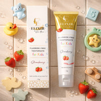 Fluoride Free Brightening Natural Toothpaste - Strawberry Kids Toothpaste – Fun Taste Kids Love, Supports Healthy Gums Naturally- 5.3 oz (100g) - Elixir By Cocó March.