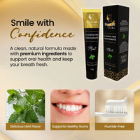 Fluoride Free Brightening Natural Toothpaste - Mint Adult Toothpaste, Long Lasting Fresh Breath, Supports Healthy Gums - 5.3 oz (150g) - Elixir By Cocó March.