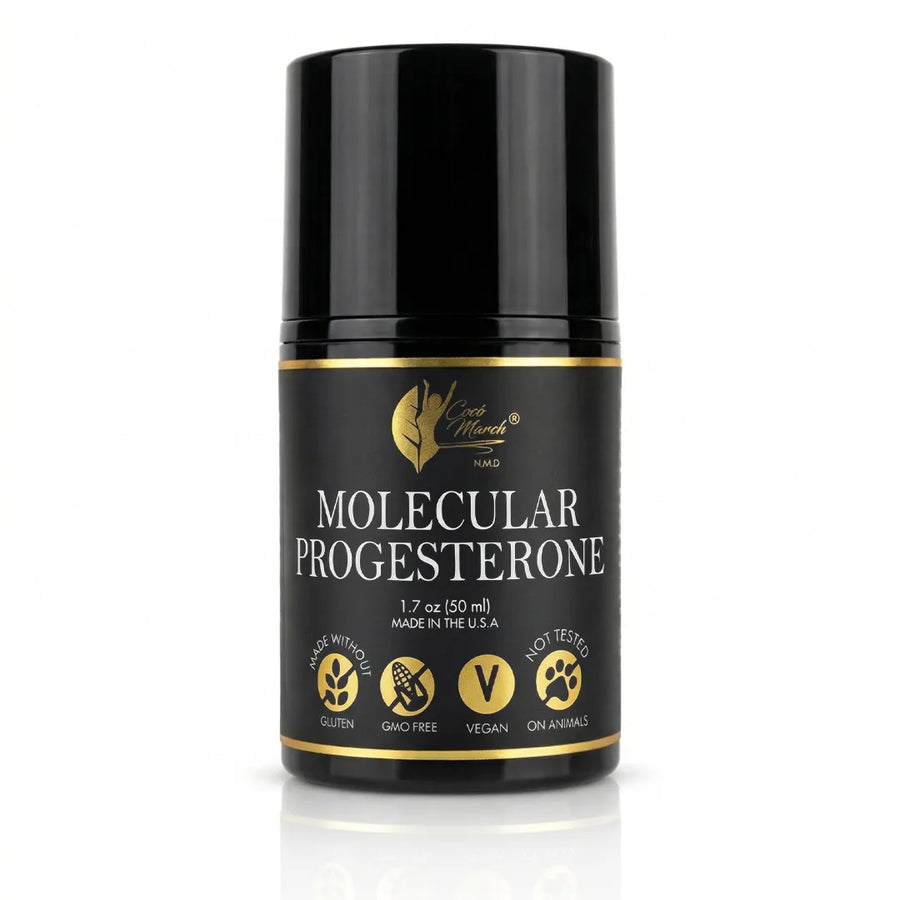 Molecular Progesterone By Cocó March - Plant Based Cream, Supports Hormone Balance, Optimal Absorption - Not Tested On Animals, Gluten Free, Vegan, GMO Free - 1.7 oz (50 ml).