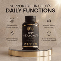 Zinc Bisglycinate By Cocó March - Immune System Aid, Skin Enhancement, Bio-Available Form For High Absorption - Gluten Free, Soy Free, Dairy Free, GMO Free, Vegan - 90 Servings.
