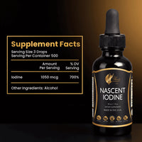 Nascent Iodine By Cocó March - Magnetized Iodine, Improved Assimilation, Supports Thyroid, Metabolism, And Energy, Gluten Free, Keto Friendly, Dairy Free, Soy Free, GMO Free - 1 fl oz (30 ml) - 500 Servings.
