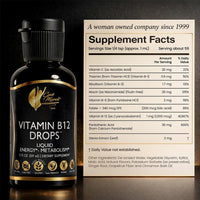 VITAMIN B12 DROPS™ By Cocó March - Boost Energy And Enhance Metabolism – Support Immune Health - Gluten Free, Vegan, GMO Free, Dairy Free, Keto Friendly, Soy Free - 2 fl oz (59 ml).