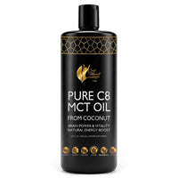 Pure C8 MCT Oil From Coconut By Cocó March — our next‑generation MCT oil made with 100% caprylic acid (C8), a fast‑absorbing medium‑chain triglyceride known to convert to ketones for clean, fast energy and to support mental focus and vitality. Free of glu