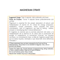 Magnesium Citrate By Cocó March - Supports Relaxation and Sleep, Nervous and Digestive System Support. Gluten Free, Soy Free, Dairy Free, Keto Friendly, Vegan, 500 mg per serving, 150 Capsules - 37 Servings.