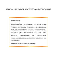 Lemon Lavender Spice Vegan Deodorant - Aluminum Free, Effective, Gentle And Natural Ingredients For Odor Protection, Essential Oil Scent, Made With Organic Coconut Oil And Shea Butter - 2.98 oz (85 g) - Elixir By Cocó March.