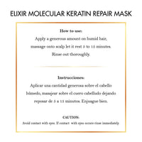 Molecular Keratin Repair Hair Mask - For Dry Damaged Hair - 21 Medicinal Plants &amp; Ceramides, Royal Jelly, Artemisia, Ginseng, Honey Suckle For Fast Repair And Revitalization - 5.2 fl oz (150 ml) - Elixir By Cocó March.