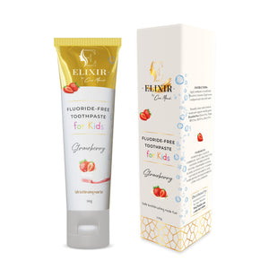 Fluoride Free Brightening Natural Toothpaste - Strawberry Kids Toothpaste – Fun Taste Kids Love, Supports Healthy Gums Naturally- 5.3 oz (100g) - Elixir By Cocó March.