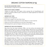 100% Organic Cotton Tampons - Hypoallergenic and Biodegradable Tube, No Harsh Chemicals, Dyes, or Perfumes, Leak Resistant, Odor Protection, Teen and Adult - 16 Count – Elixir By Cocó March.