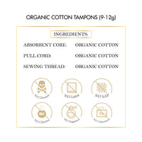 100% Organic Cotton Tampons - Hypoallergenic and Biodegradable Tube, No Harsh Chemicals, Dyes, or Perfumes, Leak Resistant, Odor Protection, Teen and Adult - 16 Count – Elixir By Cocó March.