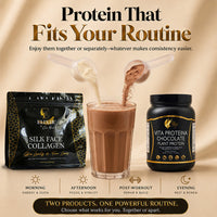VitaProtein and Silk Face Collagen daily routine